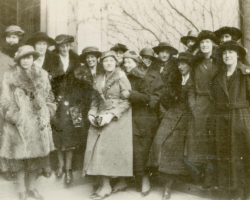 Toronto Public Library staff in front of Central Library, College Street. Circa 1920s