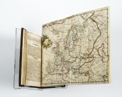 An old book with a map insert