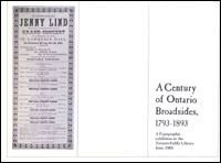 Cover for A Century of Ontario Broadsides