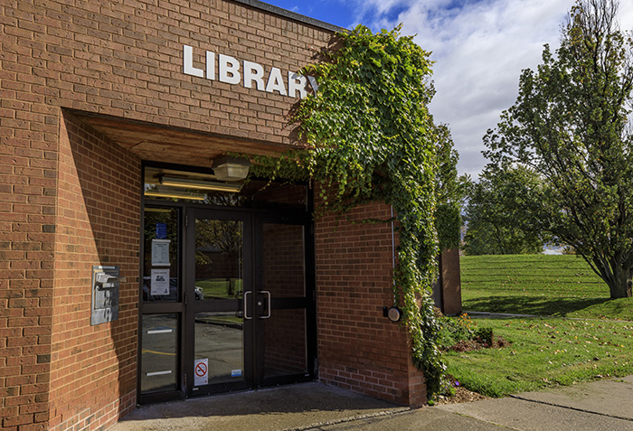 Pleasant View branch library exterior with book drop